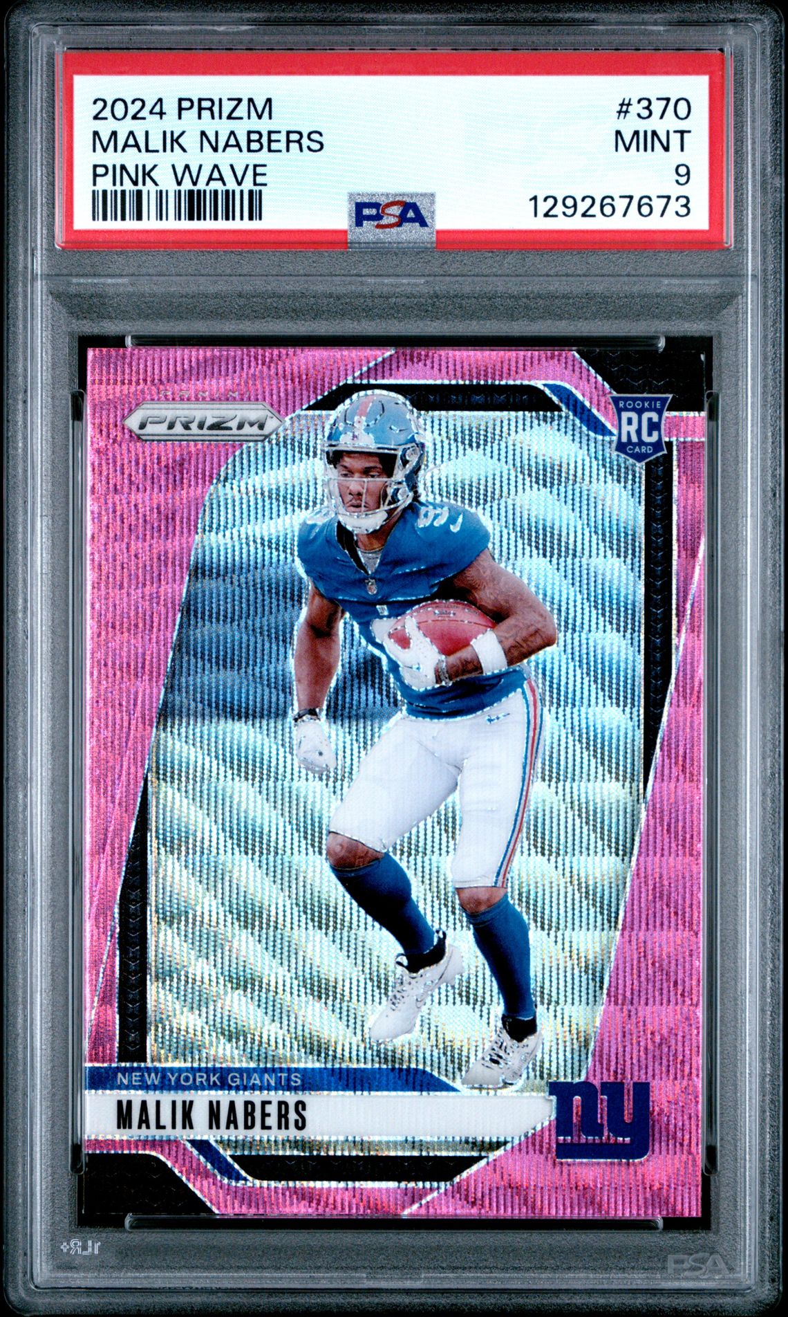 2024 Panini Prizm Malik Nabers #370 (Pink Wave) Mint 9 front