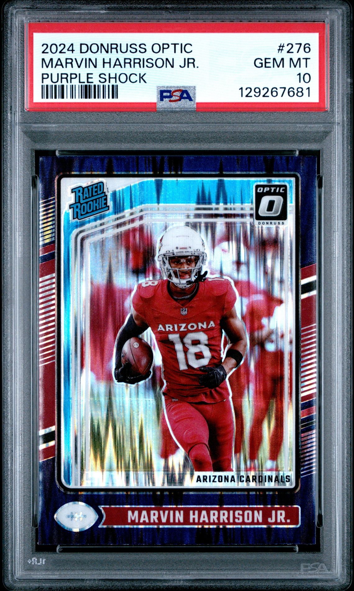 2024 Panini Donruss Optic Marvin Harrison Jr. #276 (Purple Shock) Gem Mt 10 front