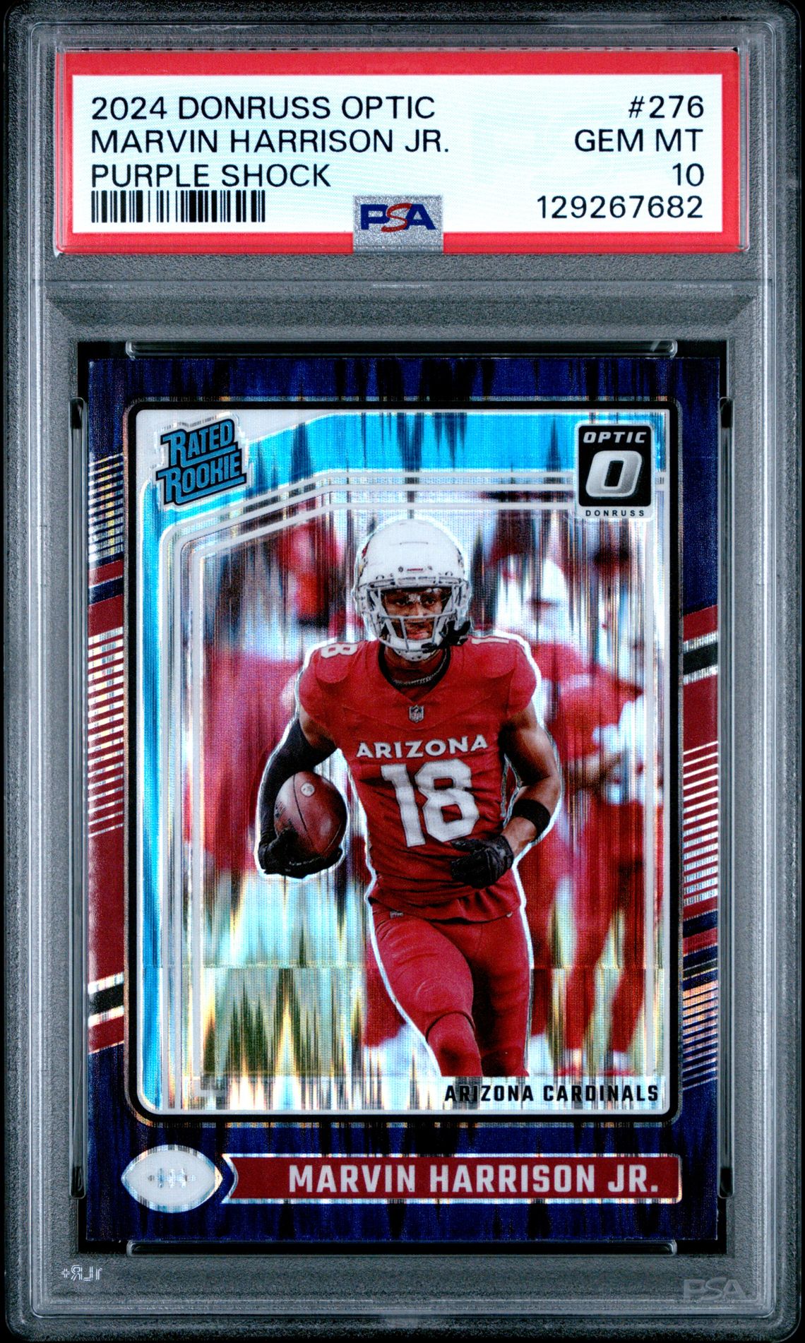 2024 Panini Donruss Optic Marvin Harrison Jr. #276 (Purple Shock) Gem Mt 10 front