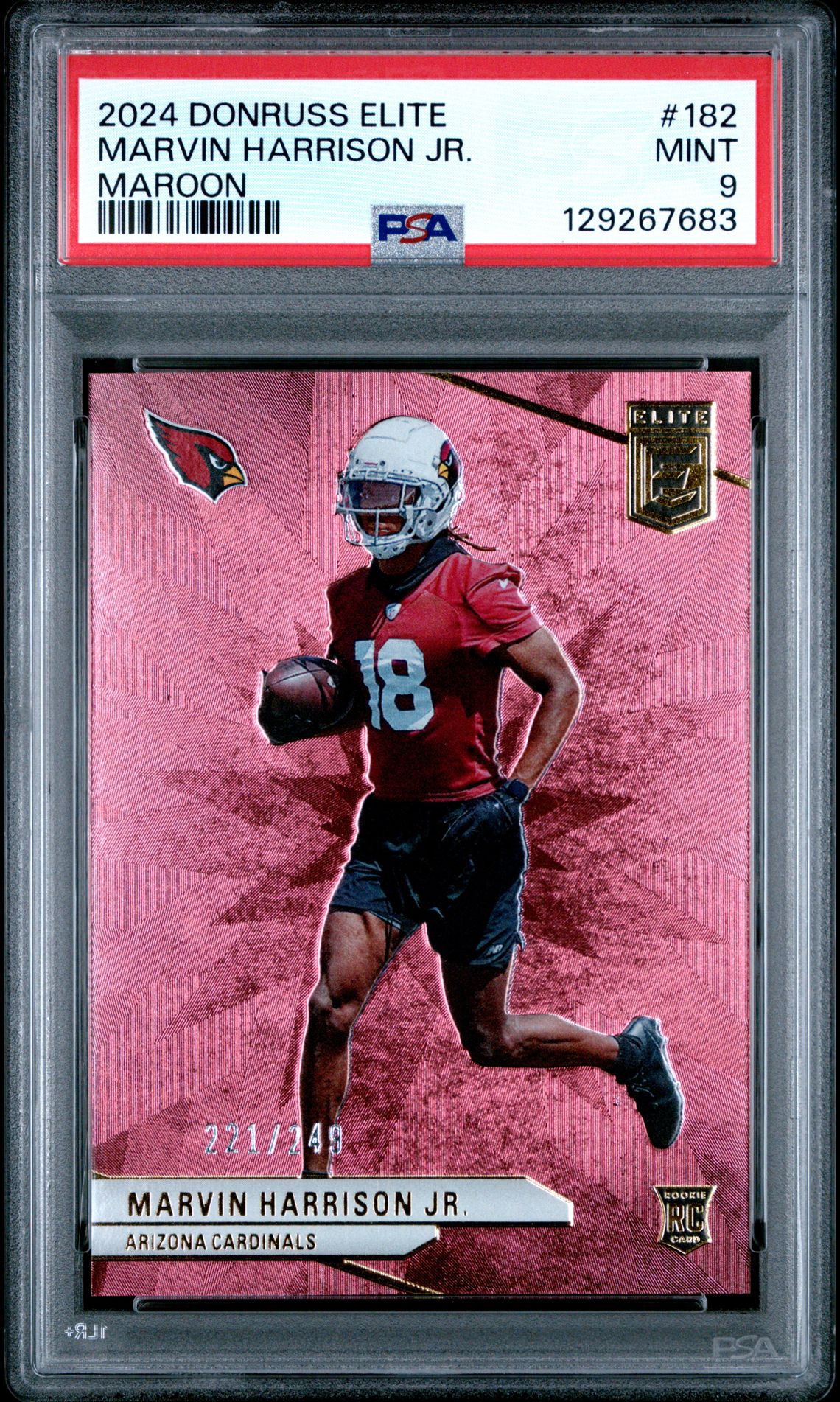 2024 Panini Donruss Elite Marvin Harrison Jr. #182 (Maroon) Mint 9 front