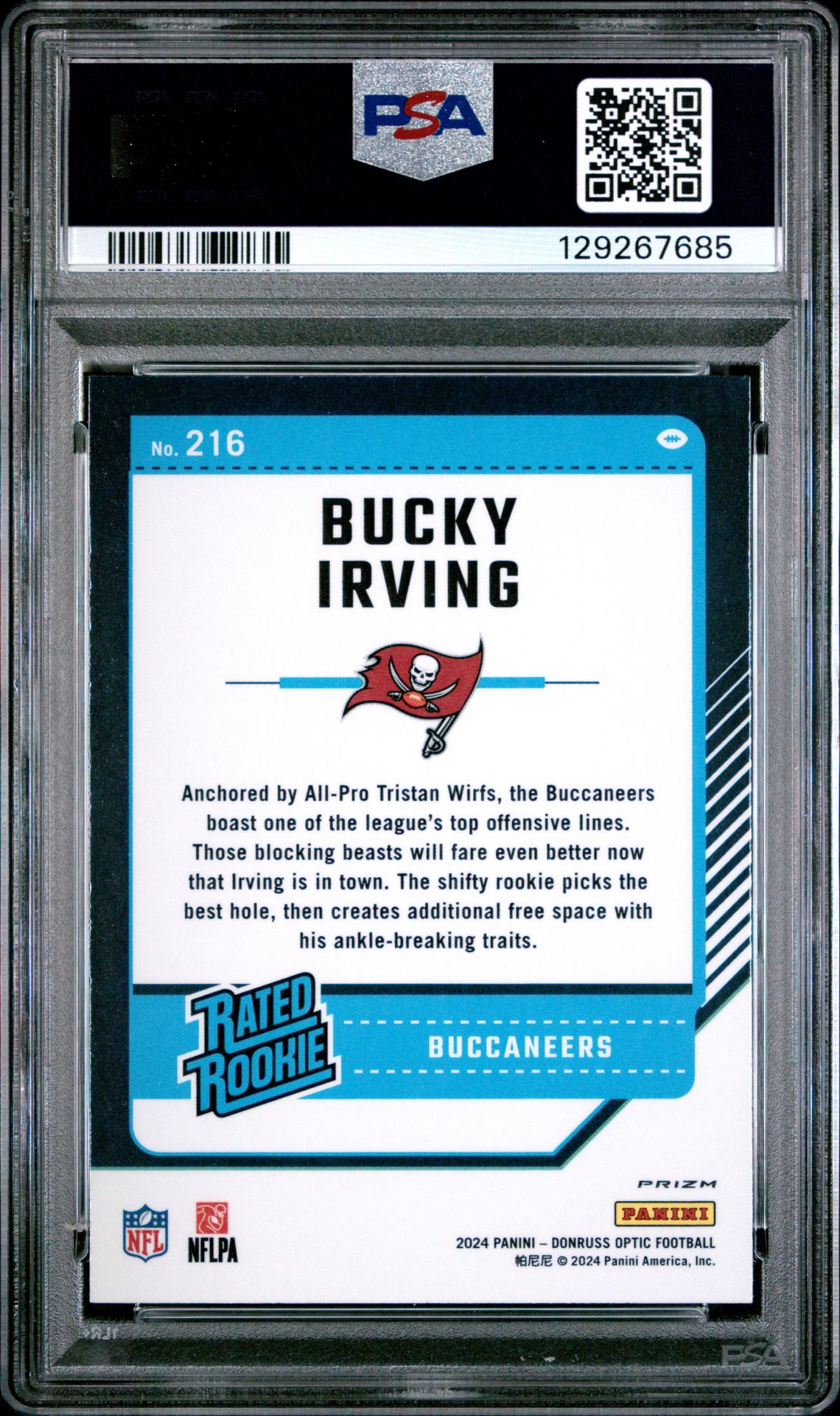 2024 Panini Donruss Optic Bucky Irving #216 (Purple Shock) Gem Mt 10 back