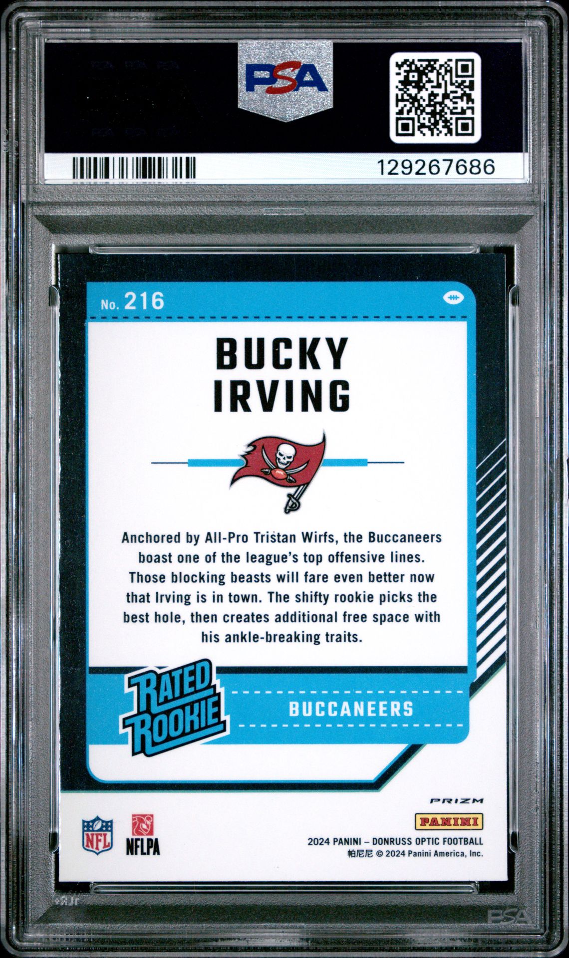 2024 Panini Donruss Optic Bucky Irving #216 (Green Hyper) Gem Mt 10 back