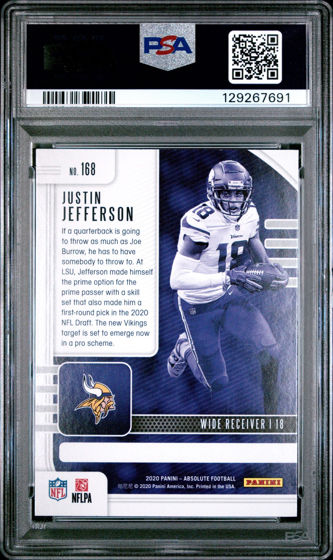 2020 Panini Absolute Justin Jefferson #168 Nm-Mt 8 back