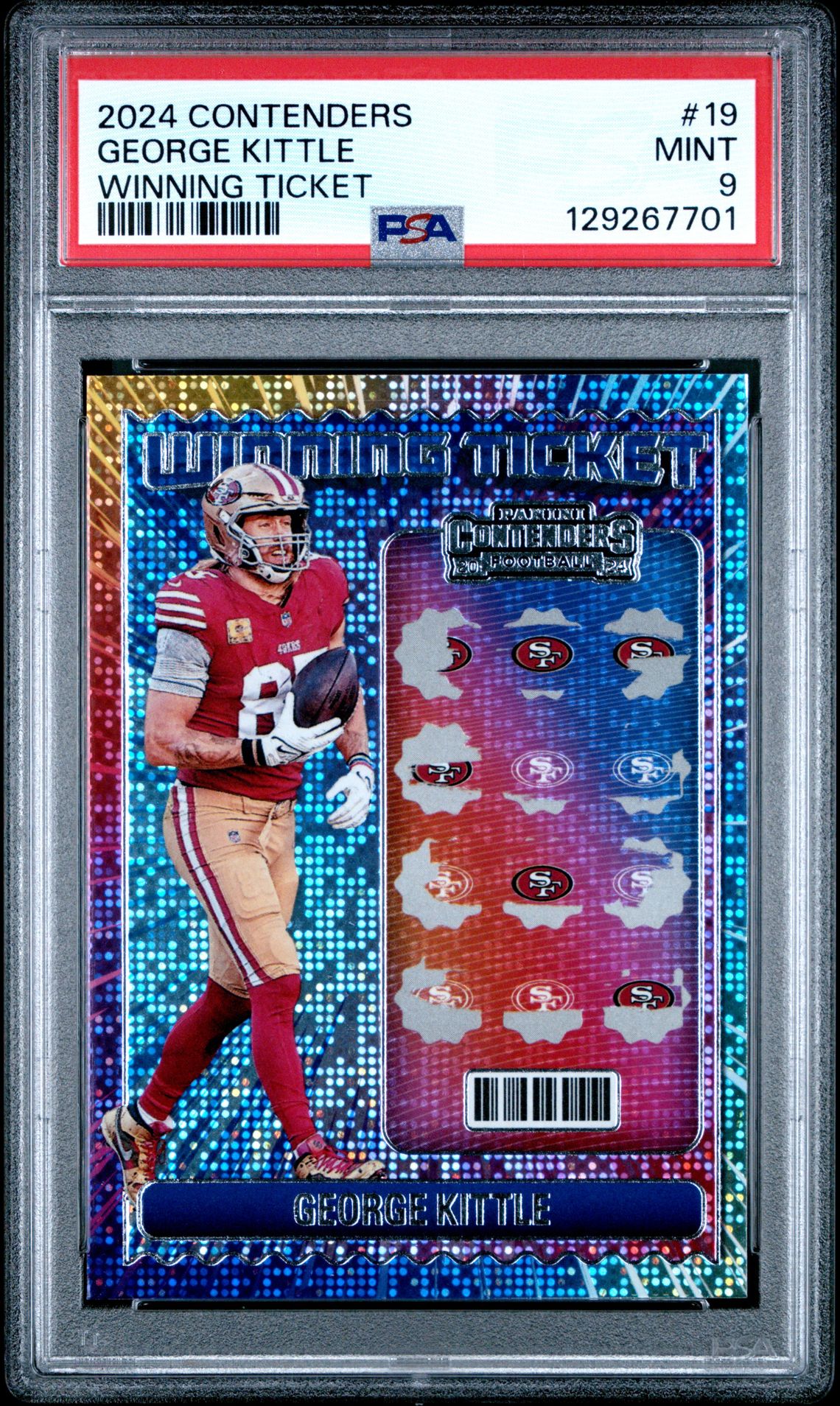 2024 Panini Contenders Winning Ticket George Kittle #19 Mint 9 front
