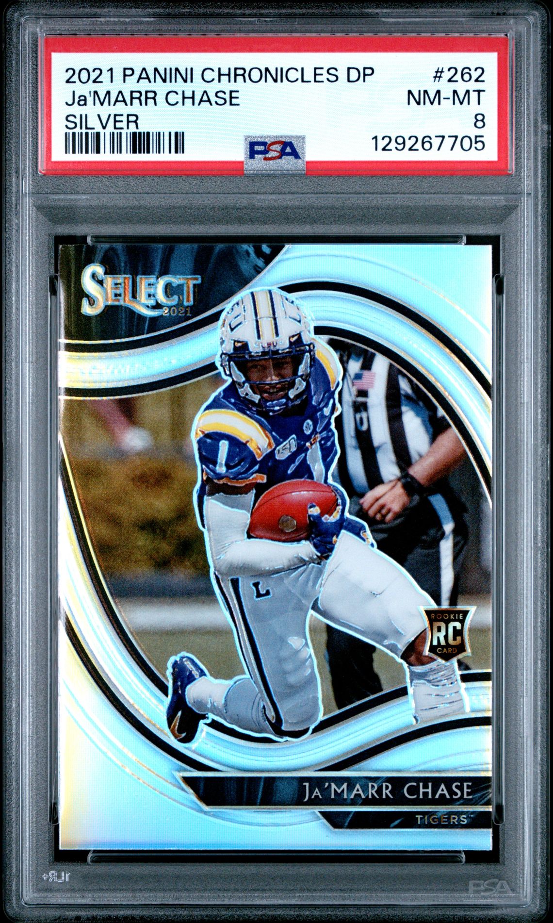 2021 Panini Chronicles Draft Picks Ja'marr Chase #262 (Silver) Nm-Mt 8 front