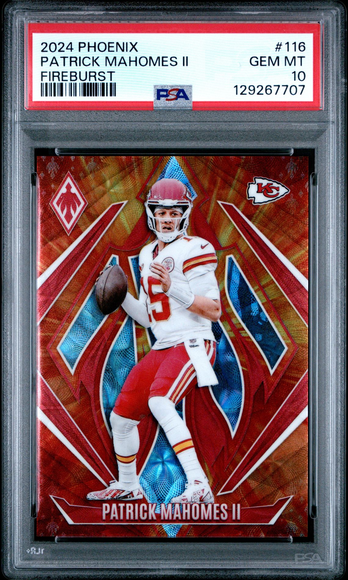 2024 Panini Phoenix Patrick Mahomes Ii #116 (Fireburst) Gem Mt 10 front