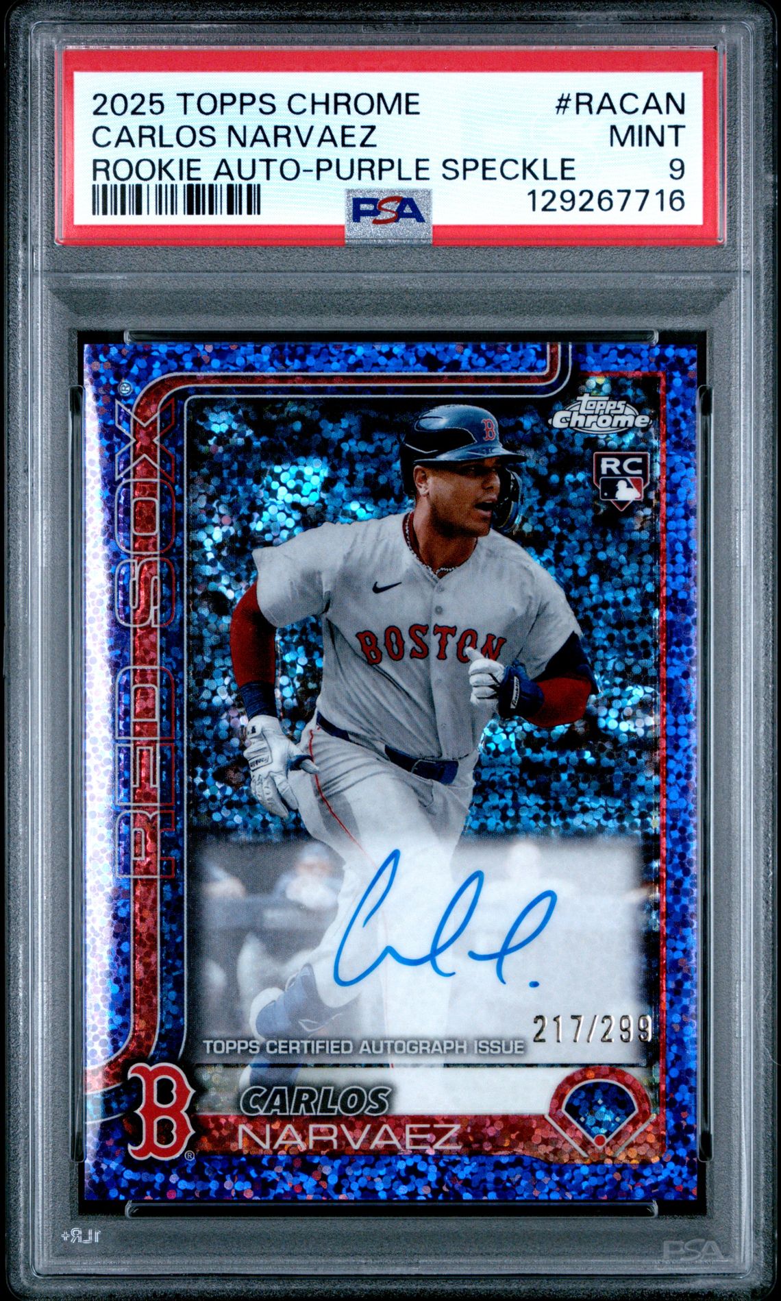 2025 Topps Chrome Rookie Autographs Carlos Narvaez #Racan (Rookie Auto-Purple Speckle) Mint 9 front