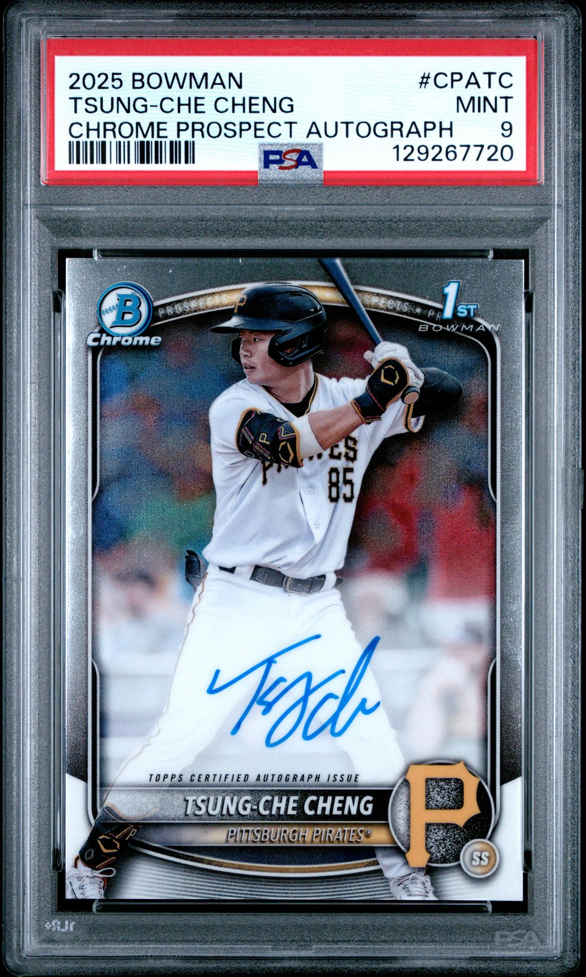 2025 Bowman Chrome Prospect Autographs Tsung-Che Cheng #Cpatc Mint 9 front
