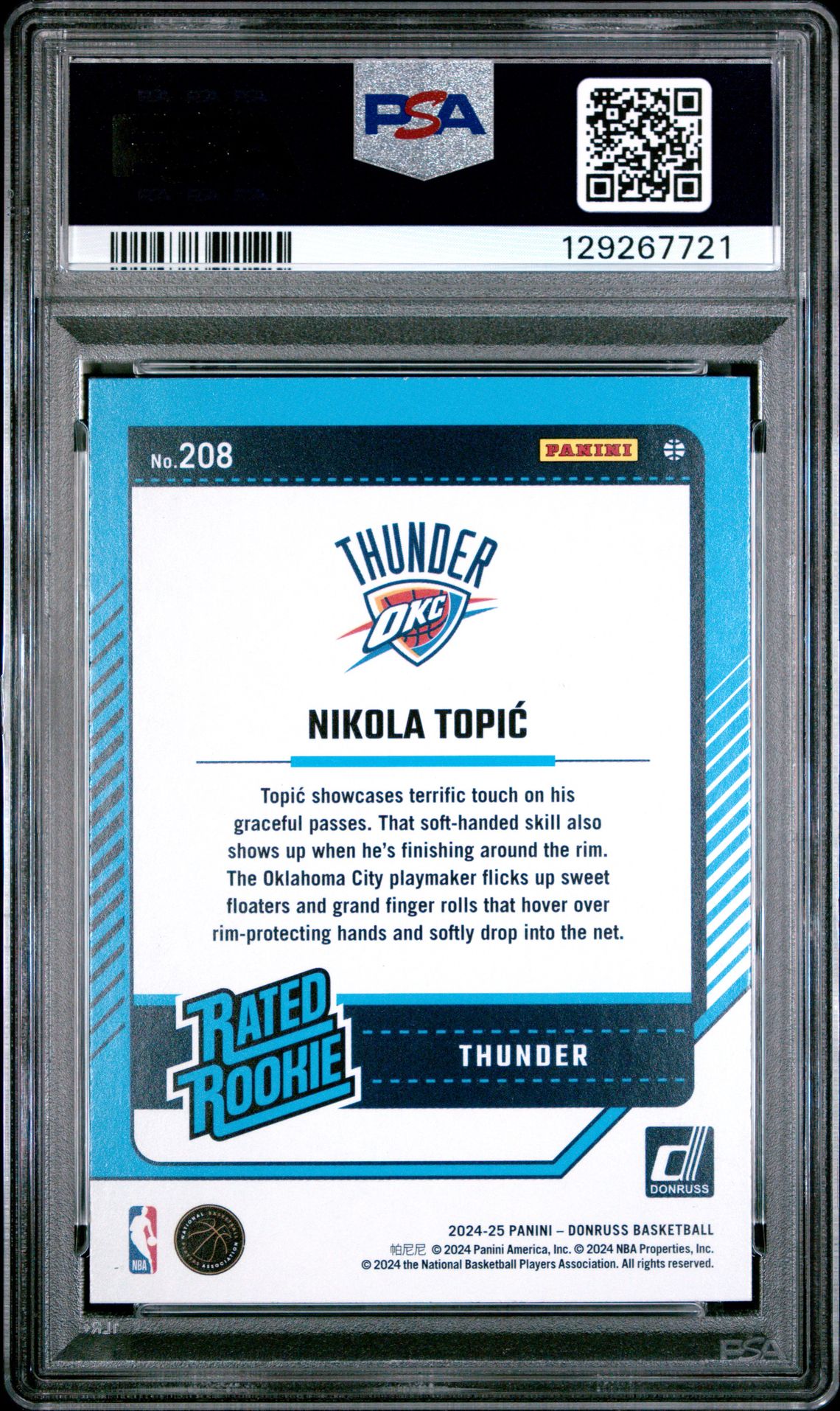 2024 Panini Donruss Nikola Topic #208 (International) Mint 9 back