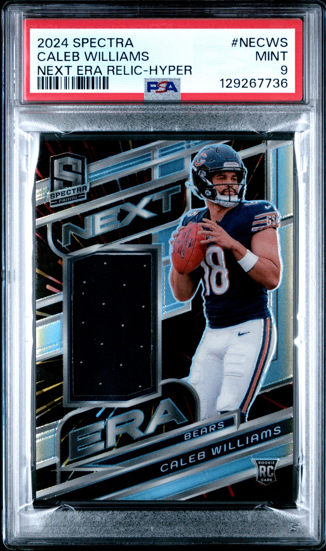 2024 Panini Spectra Next Era Relics Caleb Williams #Necws (Next Era Relic-Hyper) Mint 9 front