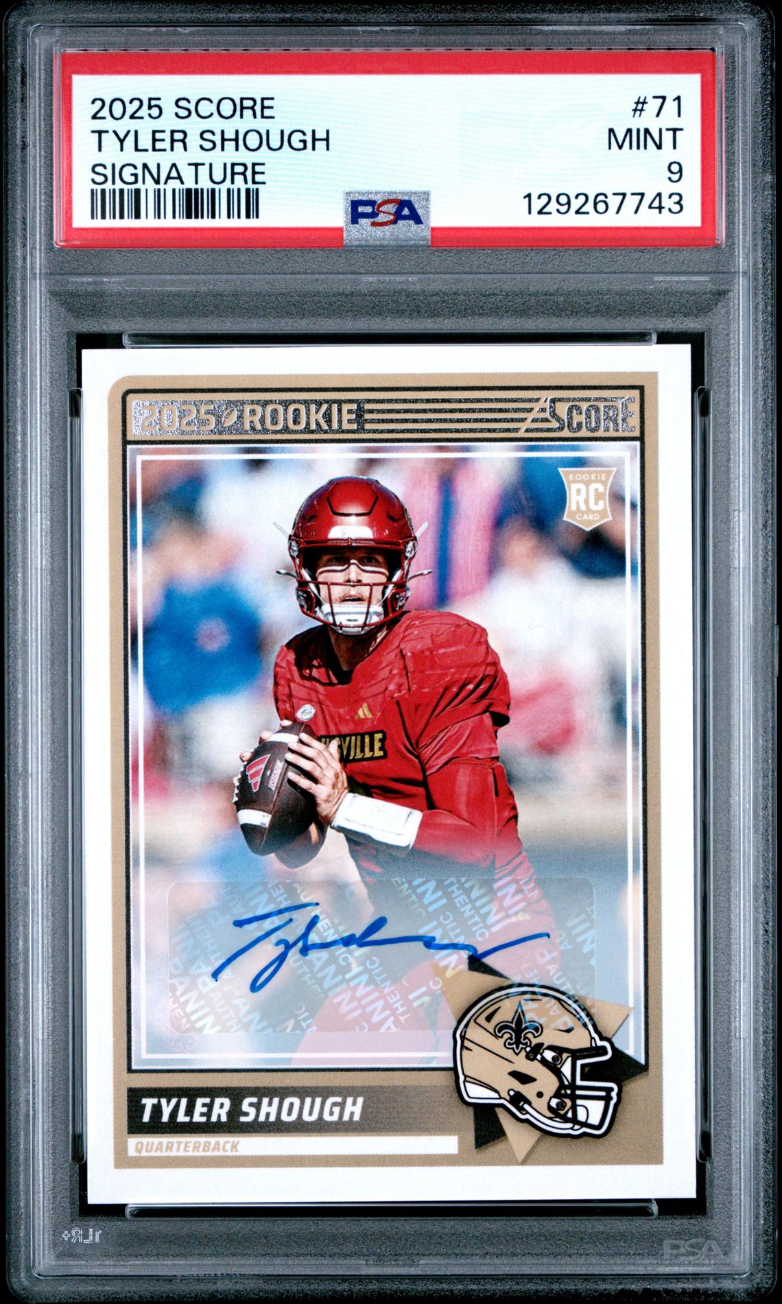 2025 Panini Score Tyler Shough #71 (Signature) Mint 9 front