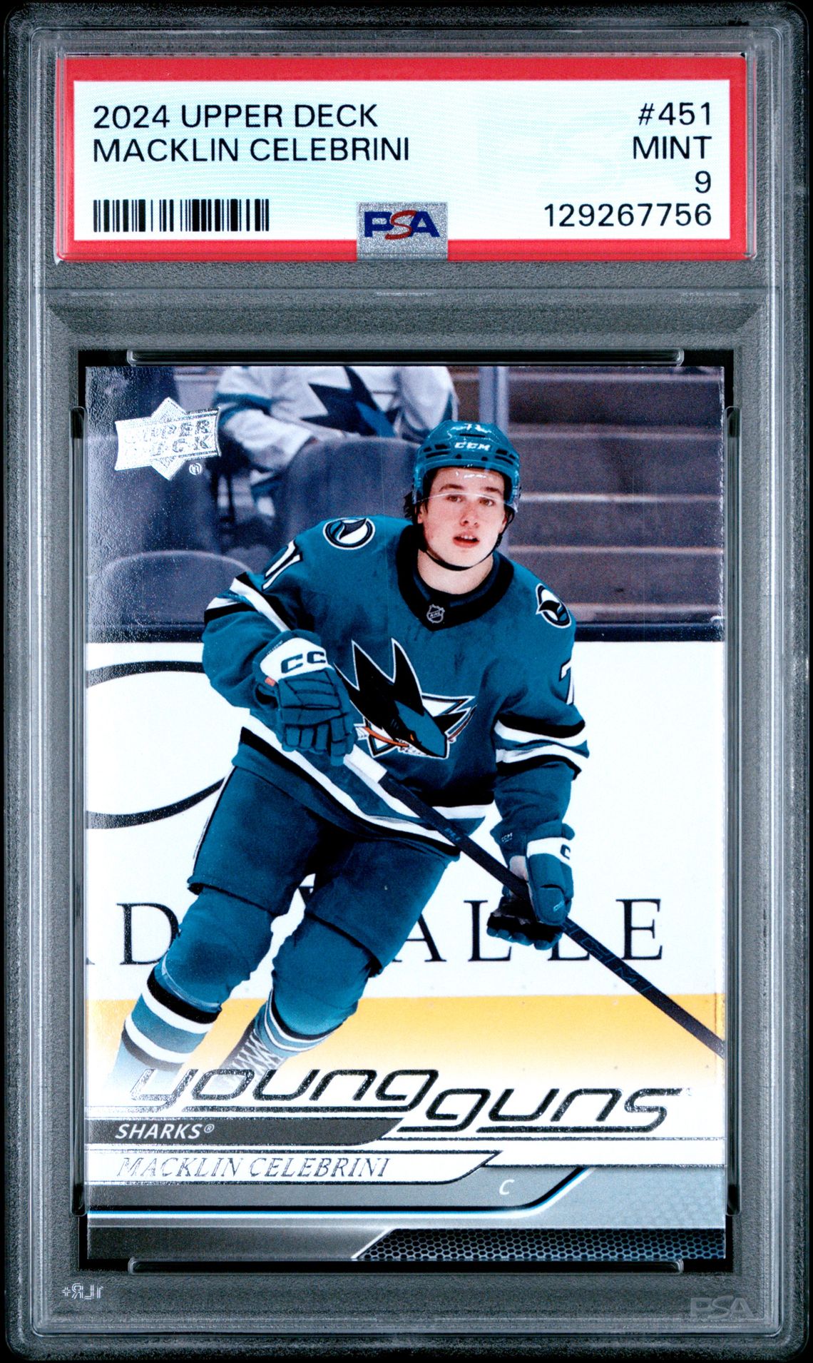 2024 Upper Deck Macklin Celebrini #451 Mint 9 front