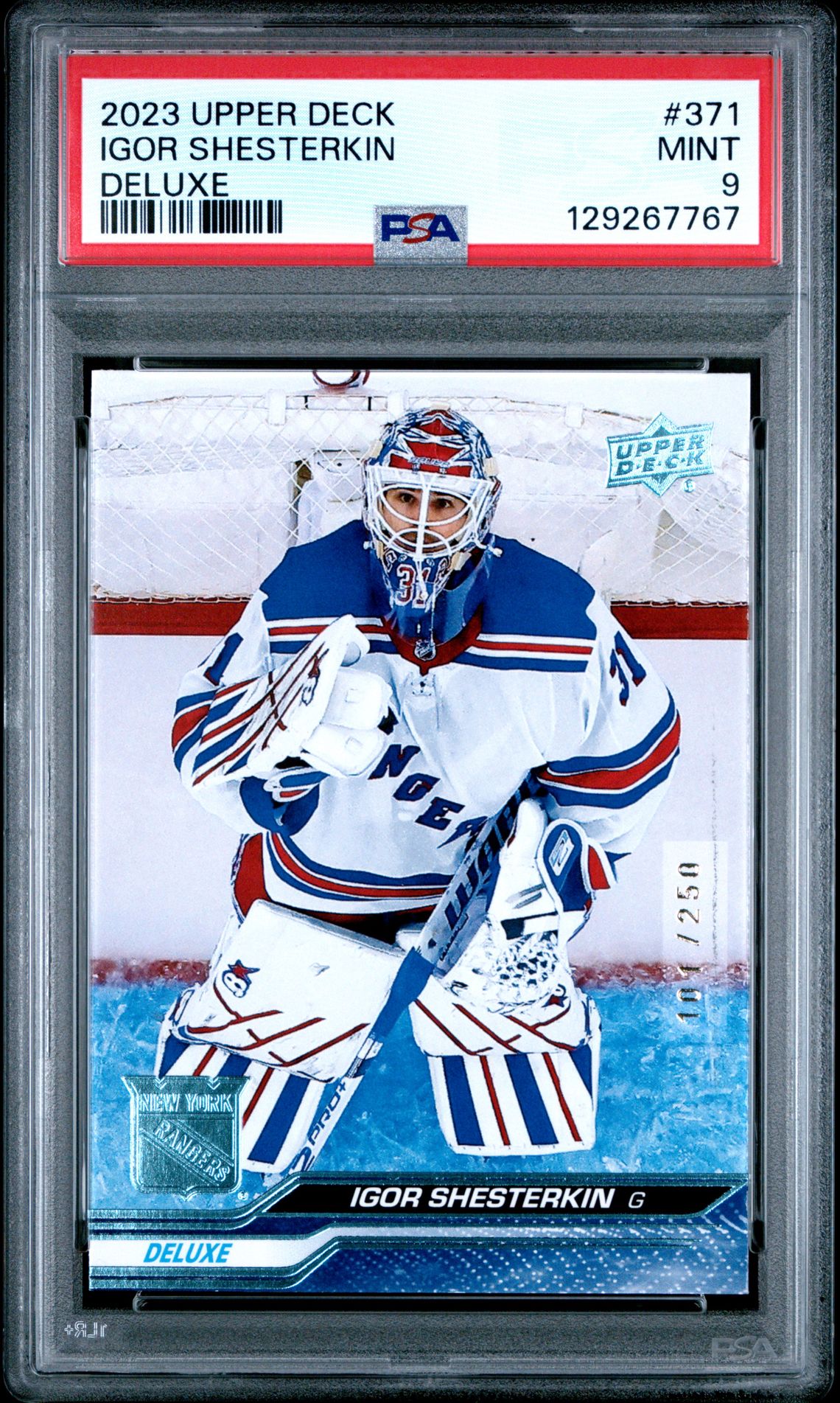 2023 Upper Deck Igor Shesterkin #371 (Deluxe) Mint 9 front