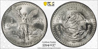 1983-Mo Onza Libertad Ag MS67