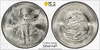 1988-Mo Onza Libertad Ag MS66