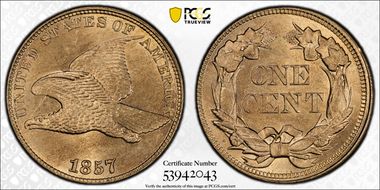 1857 1C Clash w/ 50C, FS-402 MS65