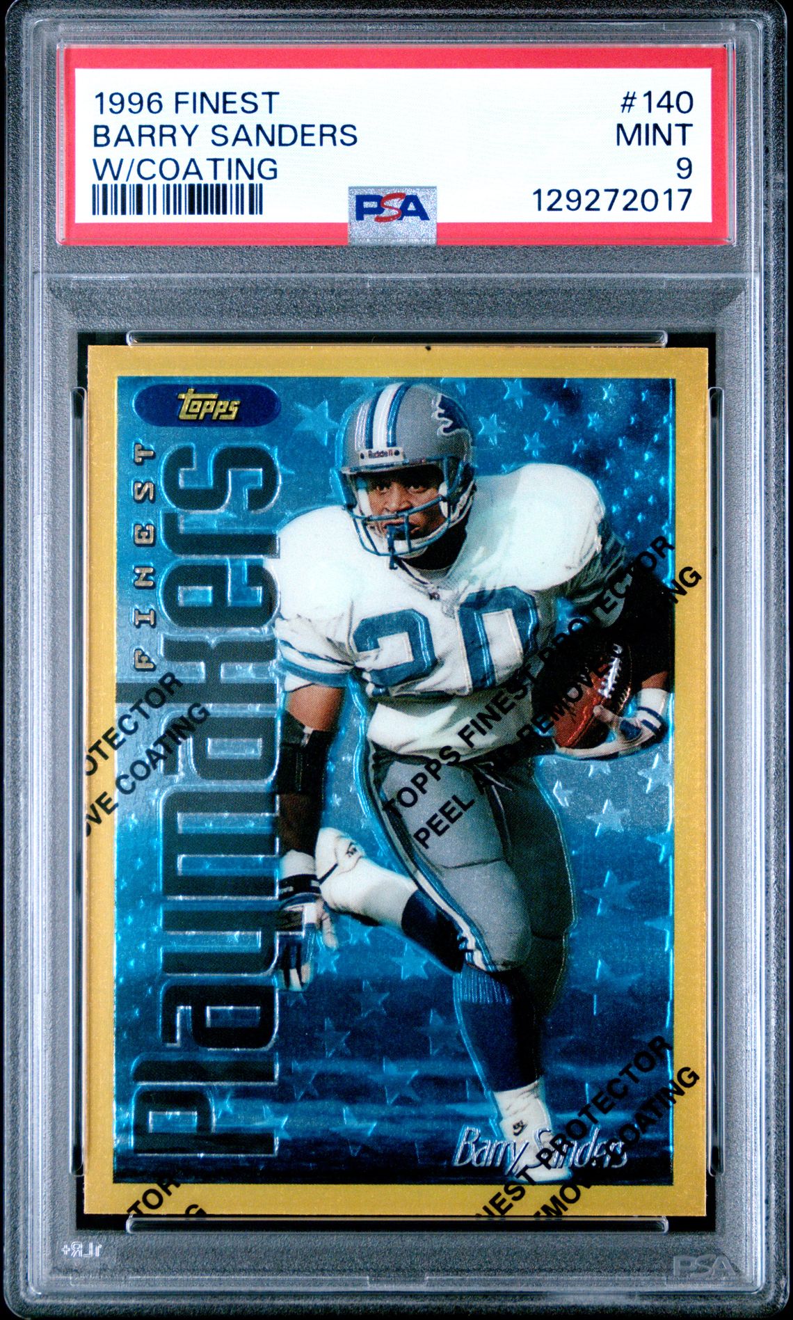 1996 Topps FINEST W/COATING #140 Barry Sanders front