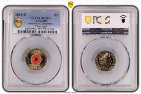 2018-C $2 Armistice Centenary Colorized MS69