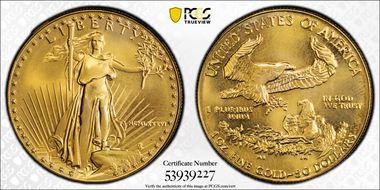 1986 $50 Gold Eagle MS69
