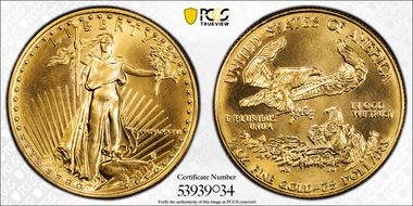 1986 $25 Gold Eagle MS68