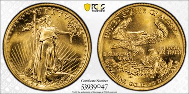 1986 $5 Gold Eagle MS68