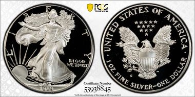 1989-S $1 Silver Eagle PR69DCAM