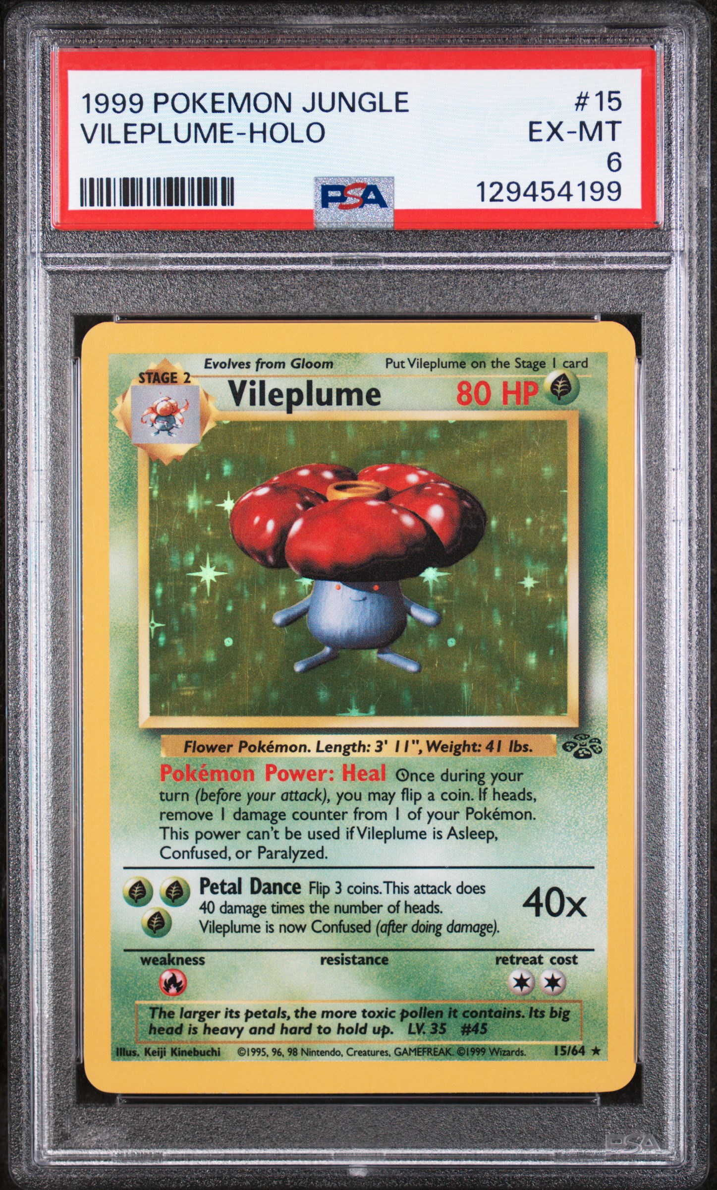 1999 #15 Vileplume-Holo PSA 6 Jungle Pokemon