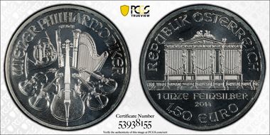 2014 € 1.50 Vienna Philharmonic MS67