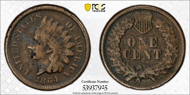 1864 1C Bronze N1BN