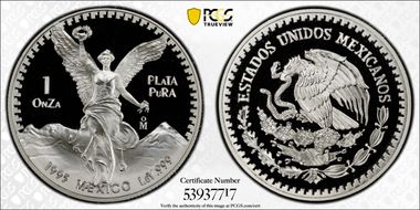 1995-Mo Onza Libertad Ag PR70DCAM