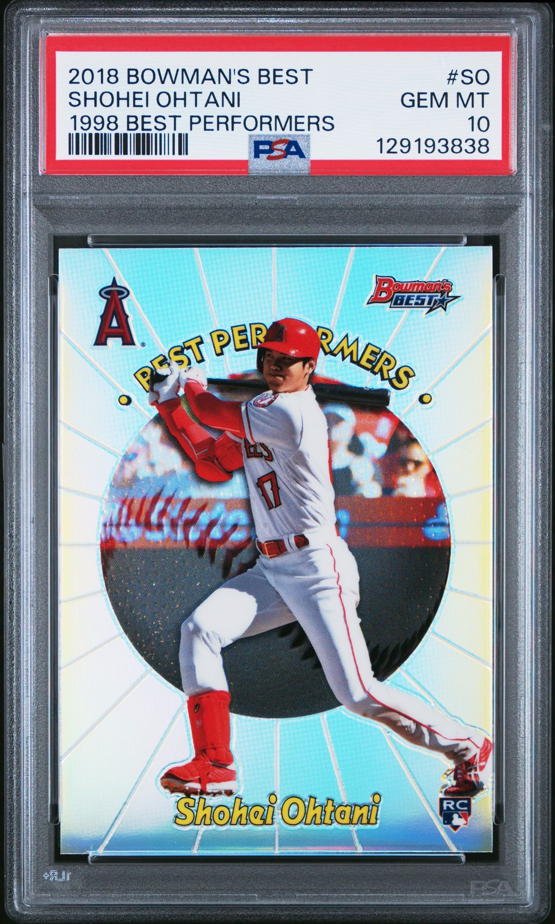 2018 Bowman Bowman's Best #SO Shohei Ohtani front
