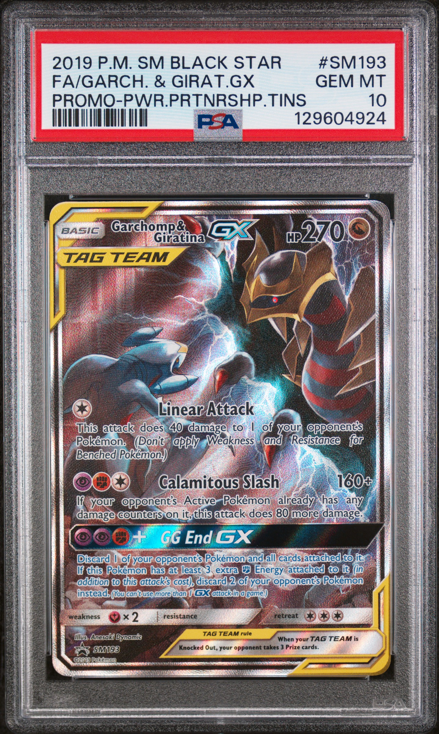2019 #SM193 Full Art/Garchomp & Giratina GX PSA 10 SM Black Star Promo