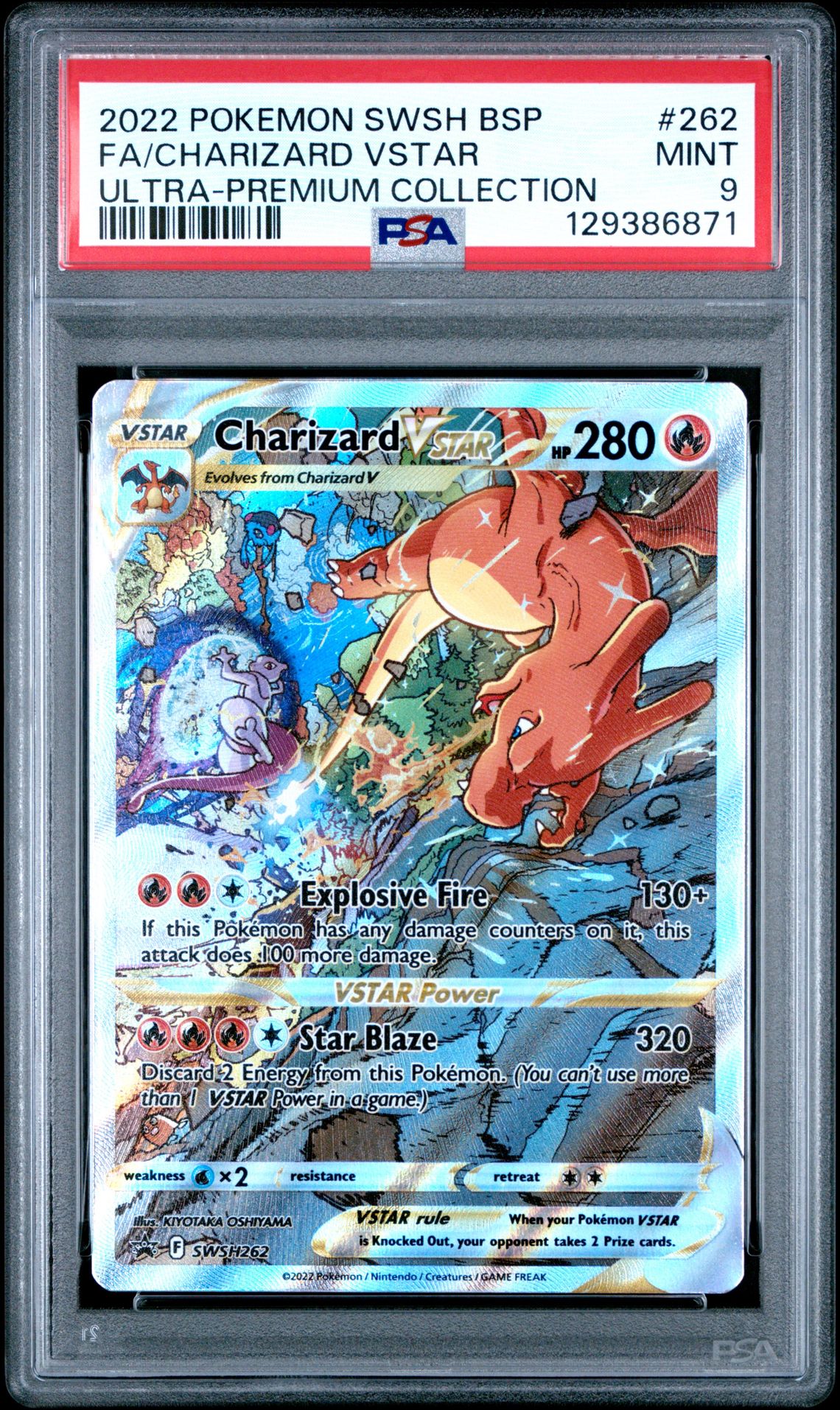 2022 Pokemon Swsh Black Star Promo Fa/Charizard Vstar #262 (Ultra-Premium Collection) Mint 9 front