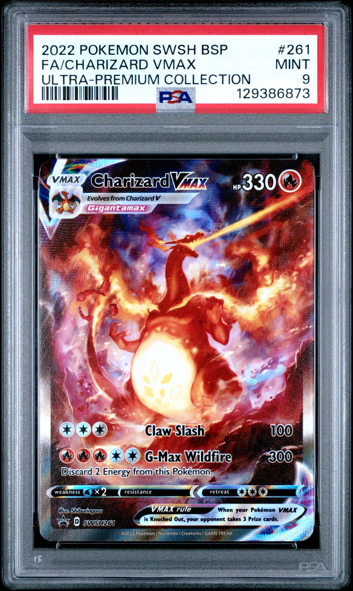2022 Pokemon Swsh Black Star Promo Fa/Charizard Vmax #261 (Ultra-Premium Collection) Mint 9 front