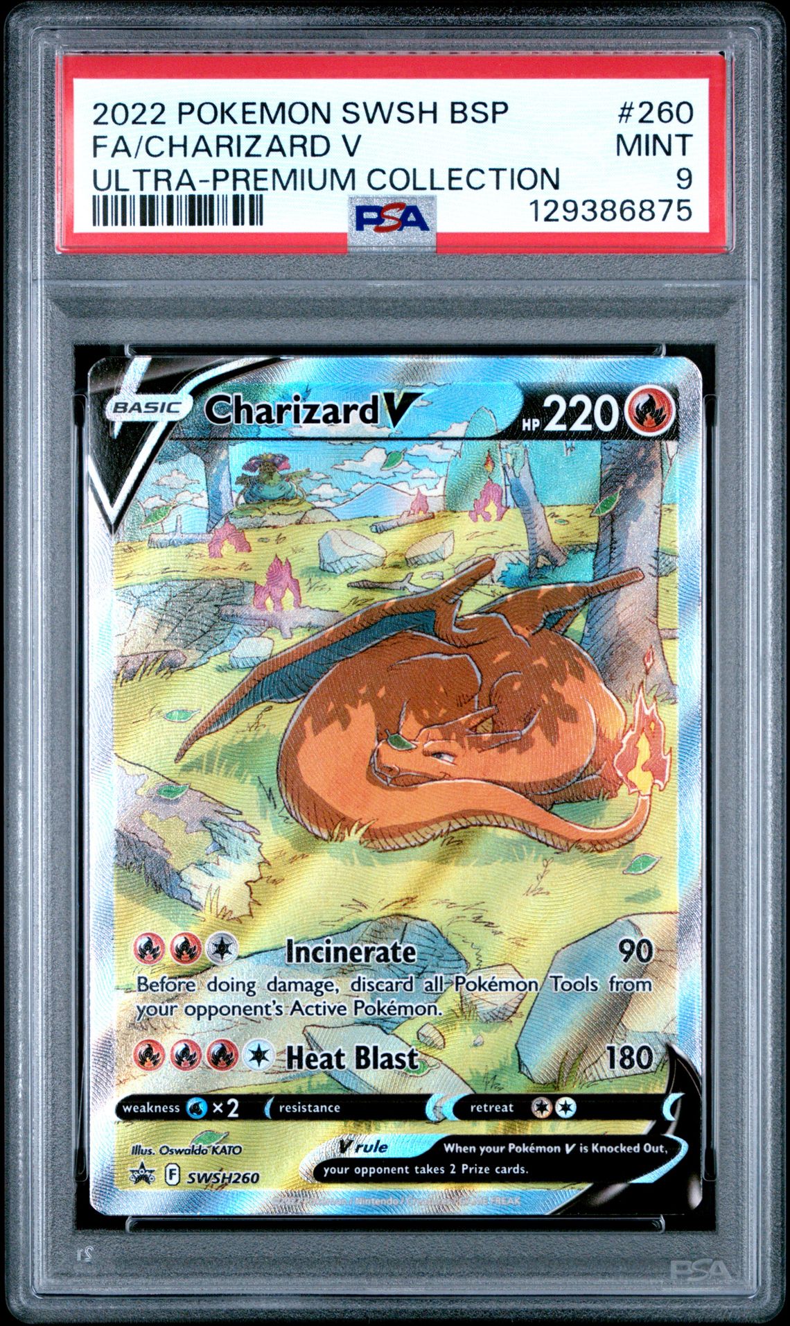 2022 Pokemon Swsh Black Star Promo Fa/Charizard V #260 (Ultra-Premium Collection) Mint 9 front