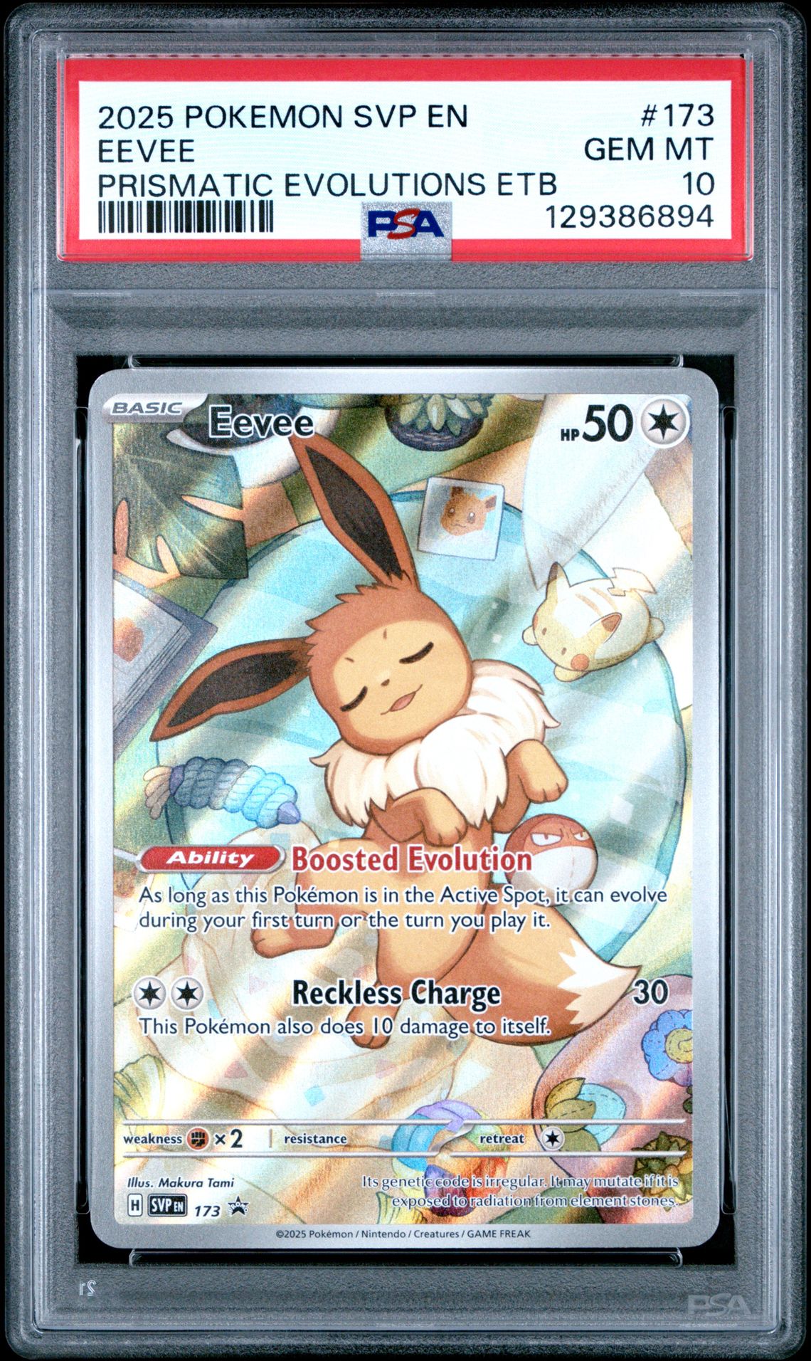 2025 Pokemon Svp En-Sv Black Star Promo Eevee #173 (Prismatic Evolutions Etb) Gem Mt 10 front