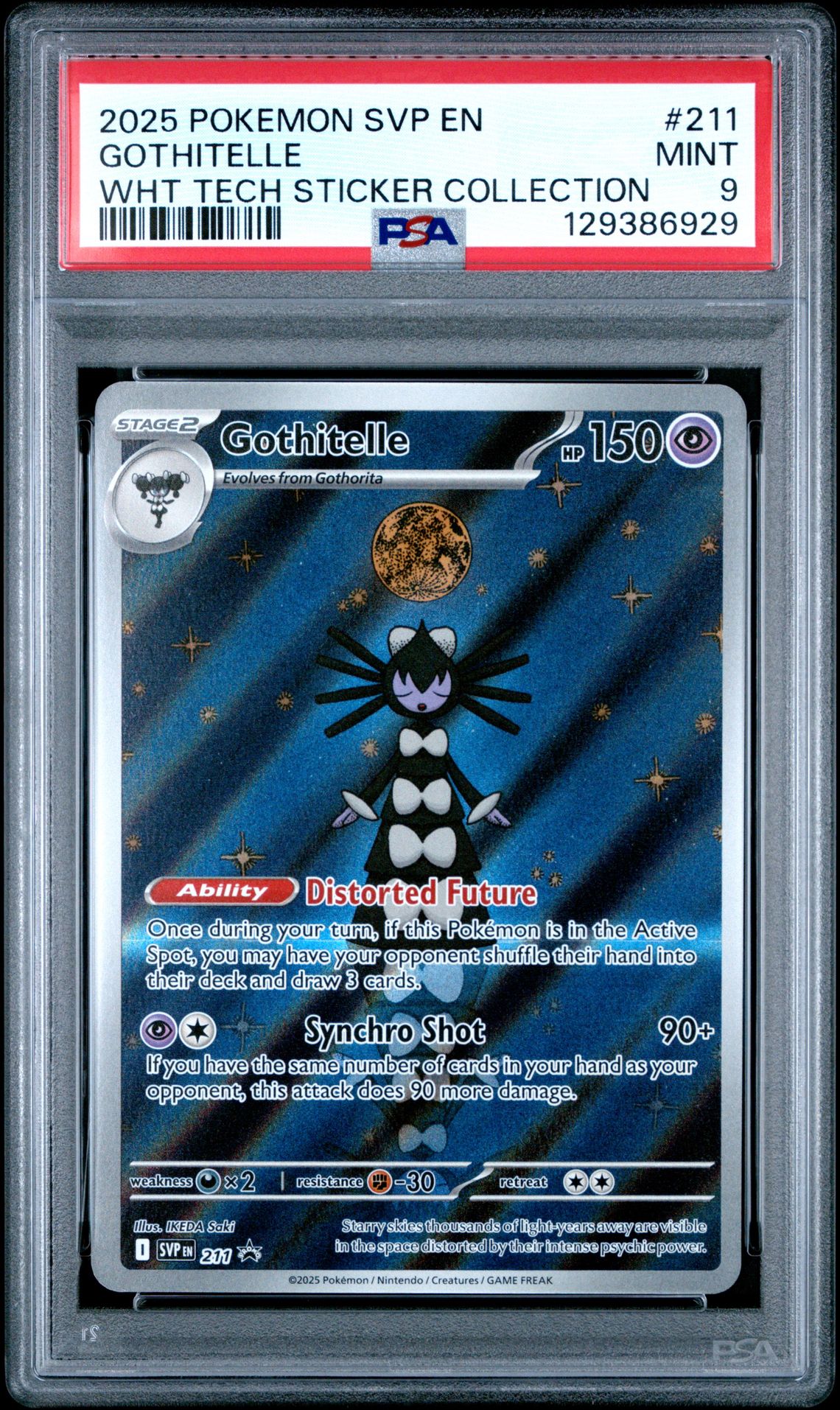 2025 Pokemon Svp En-Sv Black Star Promo Gothitelle #211 (Wht Tech Sticker Collection) Mint 9 front