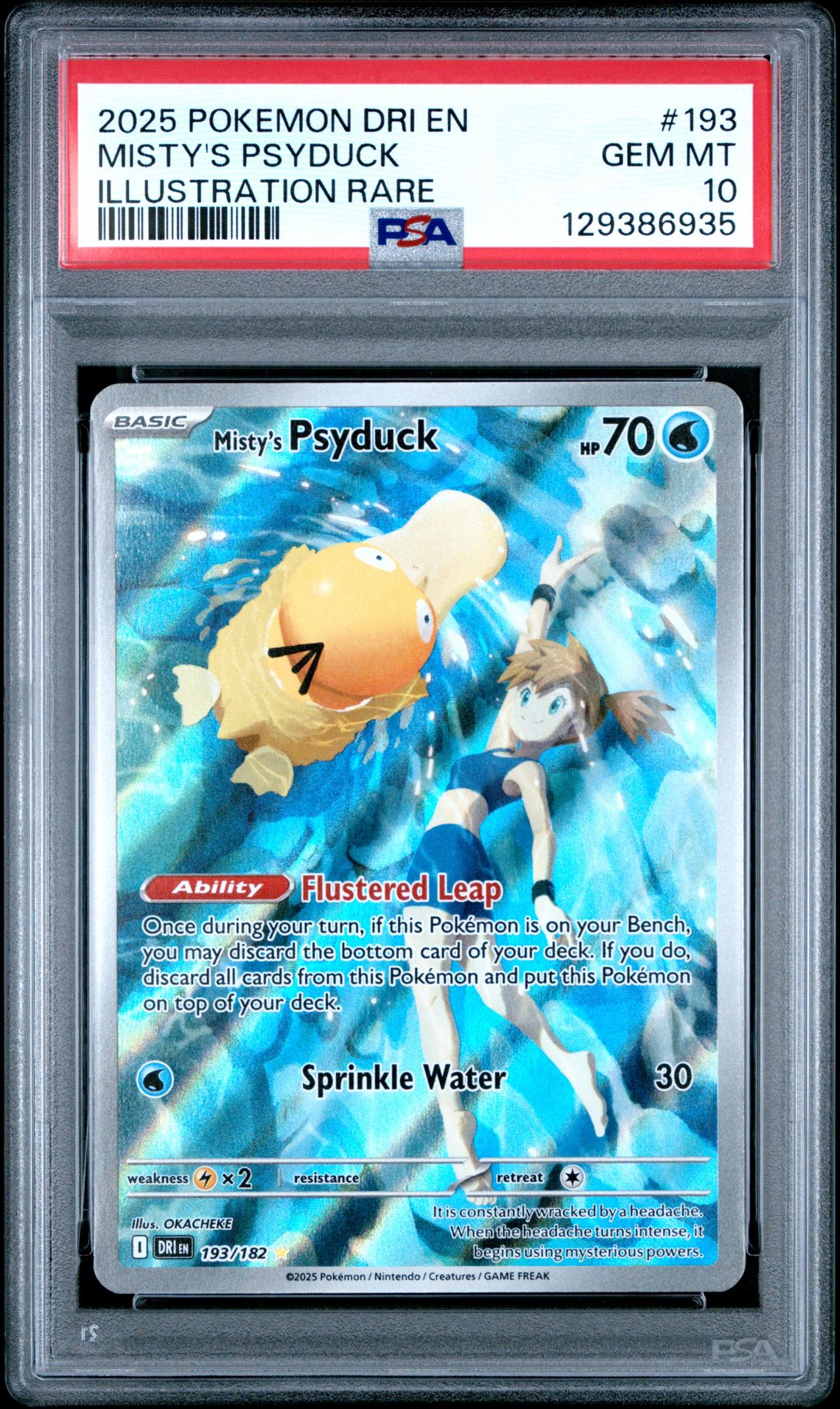 2025 Pokemon Dri En-Destined Rivals Misty's Psyduck #193 (Illustration Rare) Gem Mt 10 front