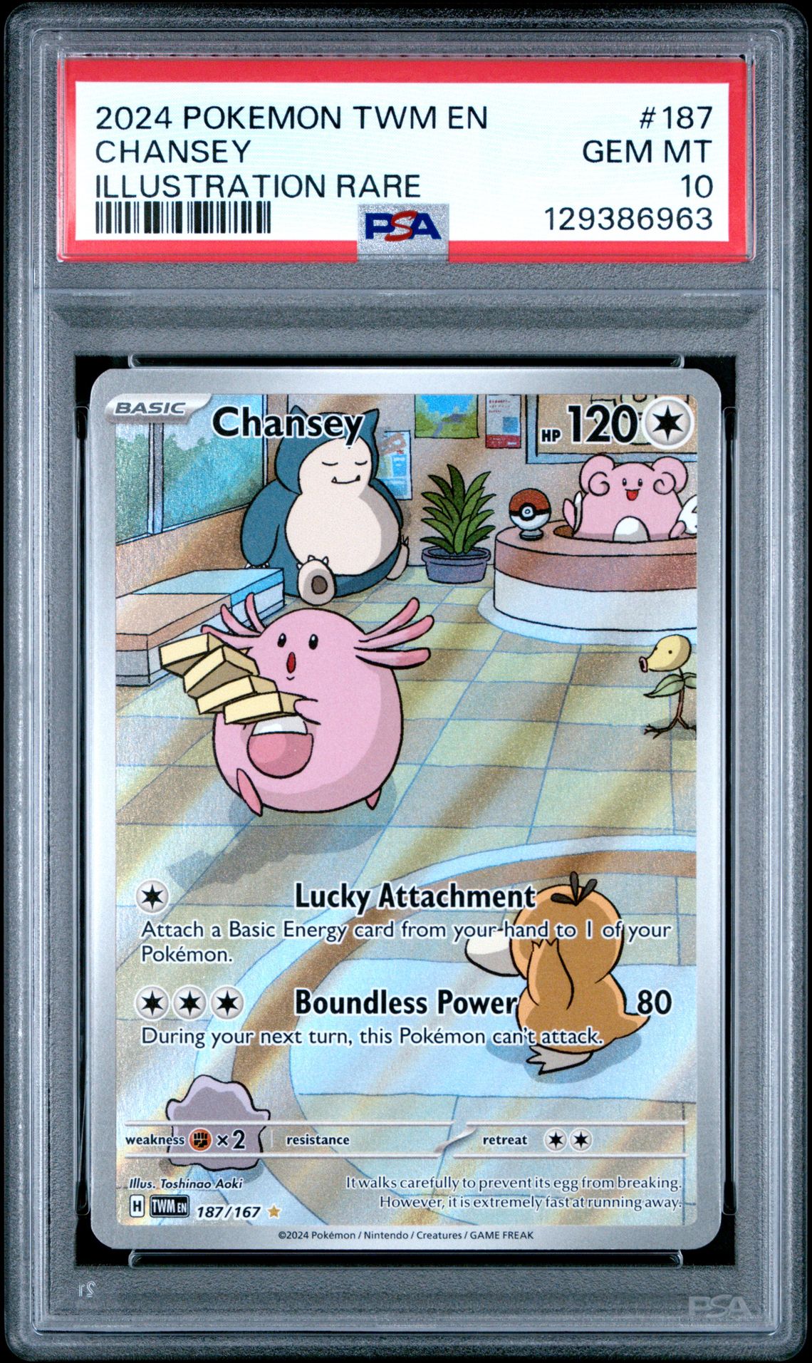 2024 Pokemon Twm En-Twilight Masquerade Chansey #187 (Illustration Rare) Gem Mt 10 front