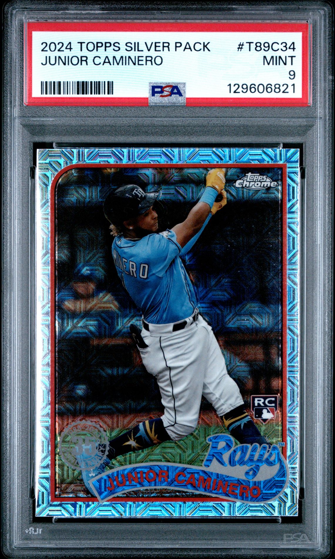2024 Topps Silver Pack 1989 Chrome Promo Junior Caminero #T89C34 Mint 9 front