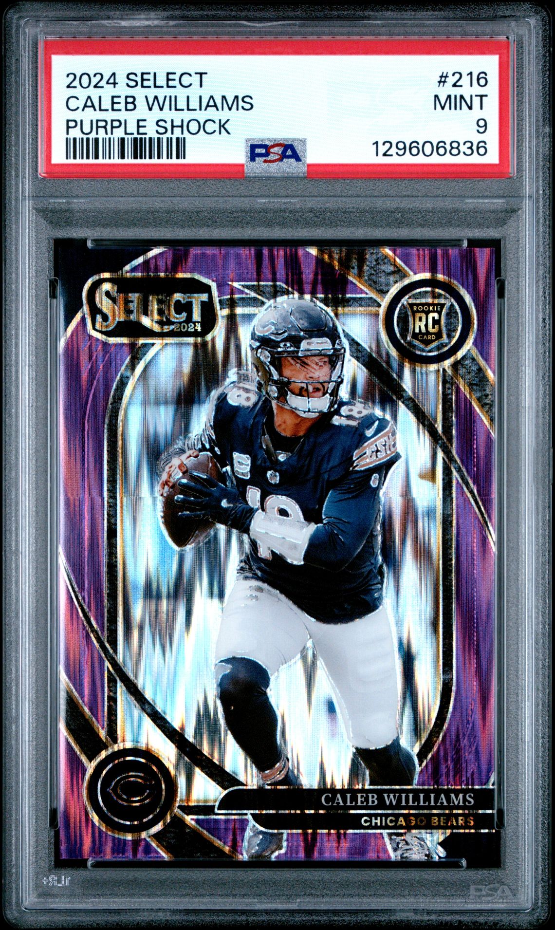 2024 Panini Select Caleb Williams #216 (Purple Shock) Mint 9 front