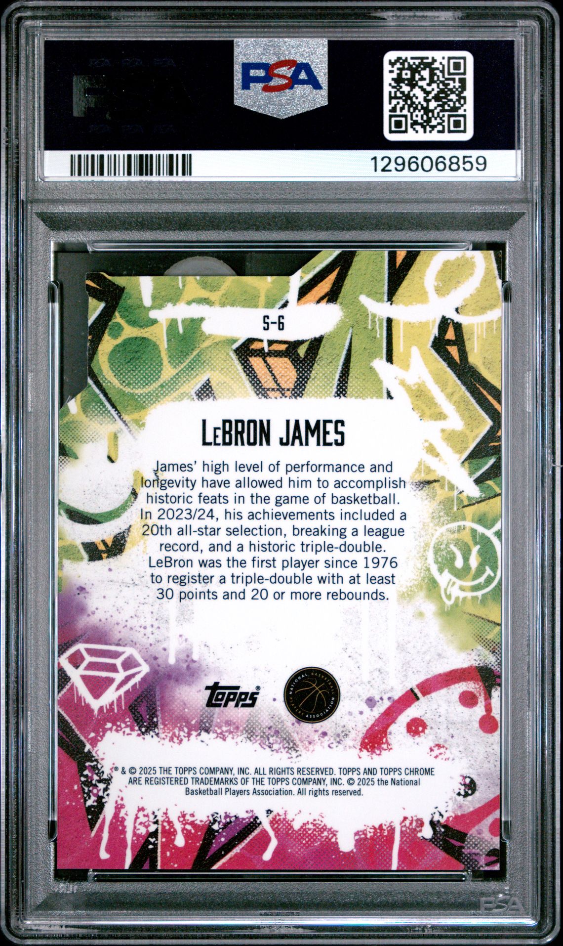 2024 Topps Finest Showstoppers Lebron James #S6 (Showstoppers-Blue Ref) Gem Mt 10 back