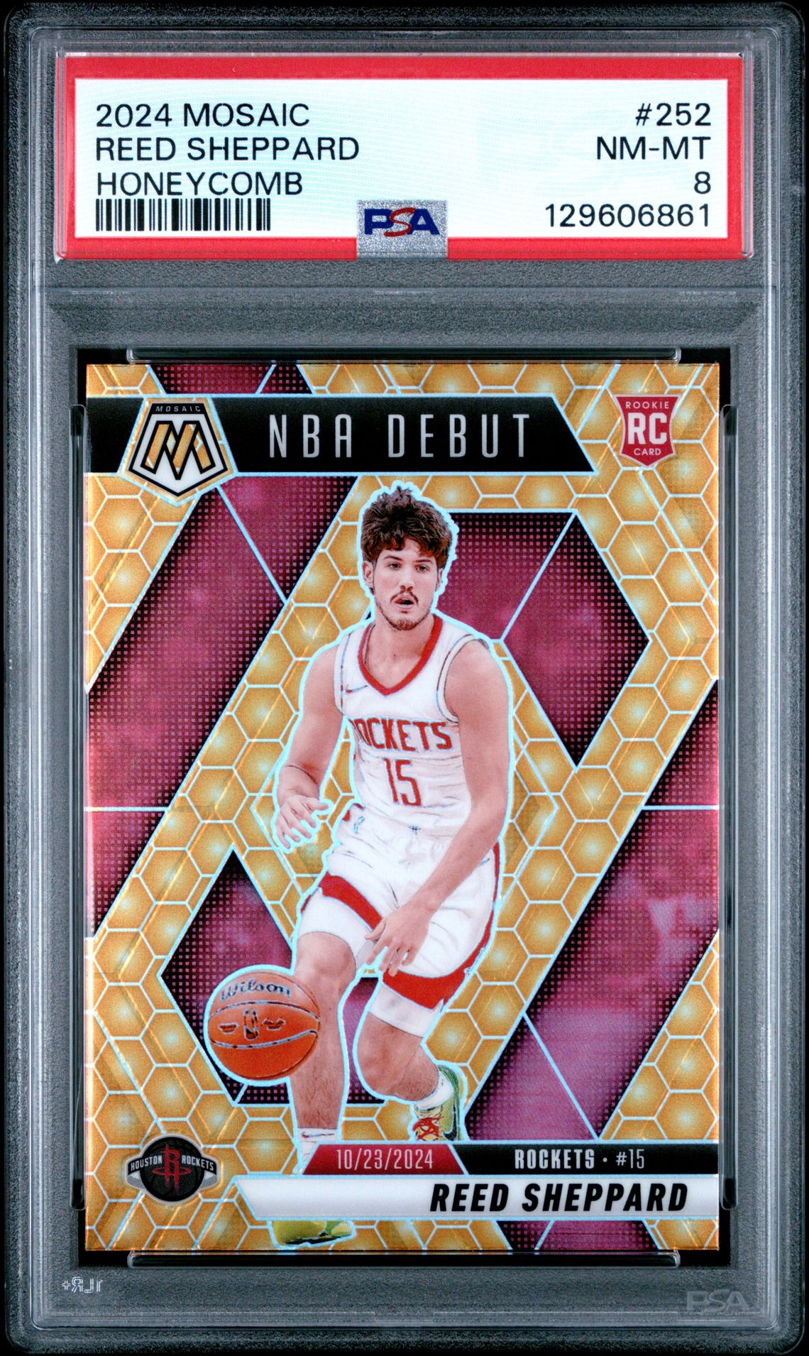 2024 Panini Mosaic Reed Sheppard #252 (Honeycomb) Nm-Mt 8 front