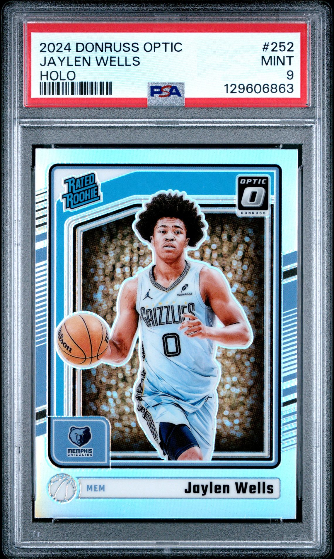 2024 Panini Donruss Optic Jaylen Wells #252 (Holo) Mint 9 front
