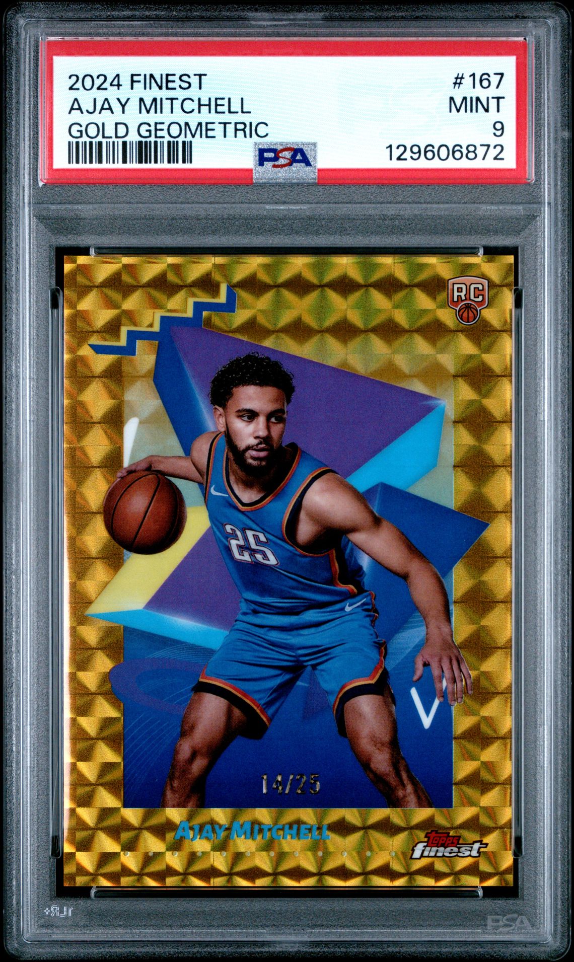 2024 Topps Finest Ajay Mitchell #167 (Gold Geometric) Mint 9 front