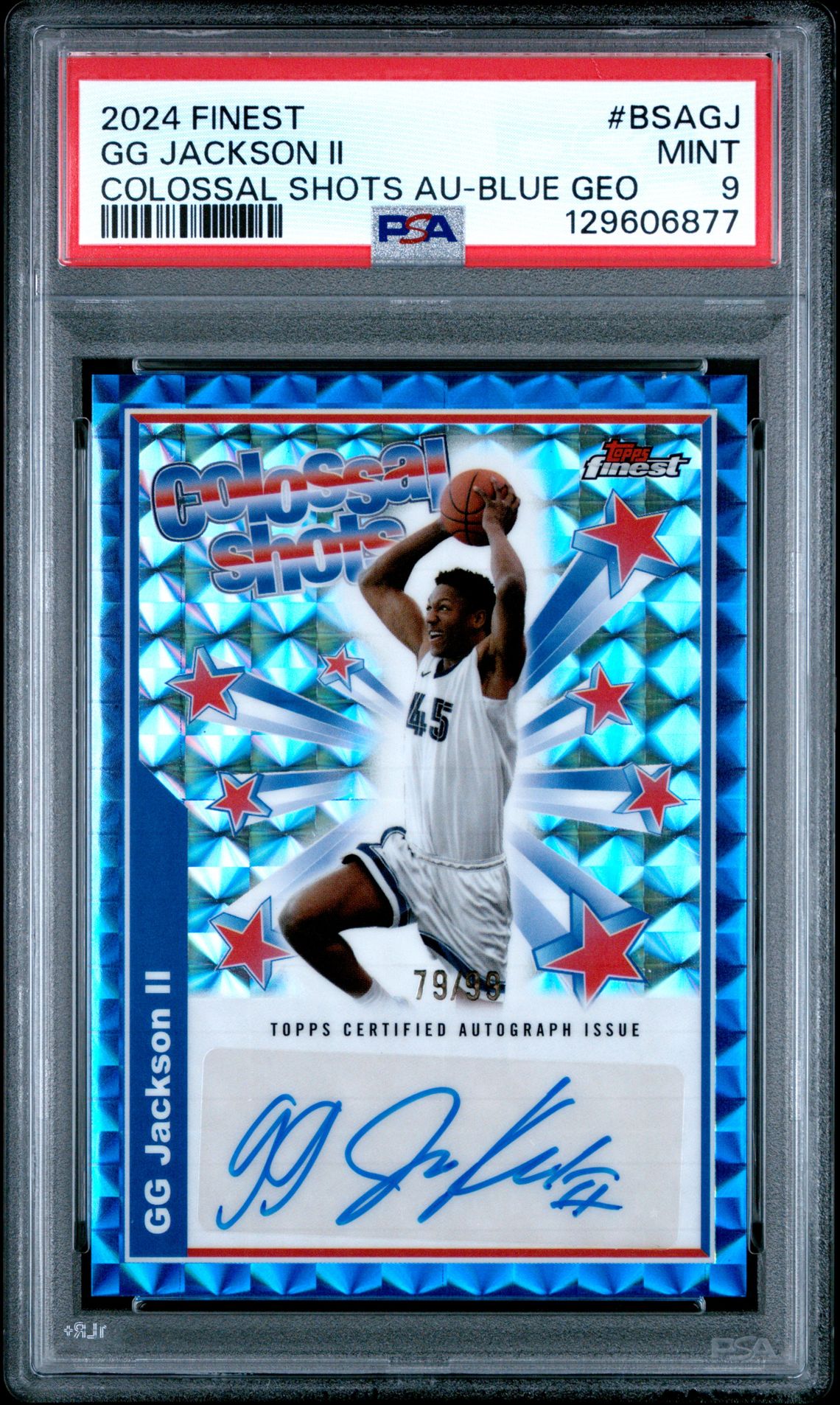 2024 Topps Finest Colossal Shots Autographs Gg Jackson Ii #Bsagj (Colossal Shots Au-Blue Geo) Mint 9 front