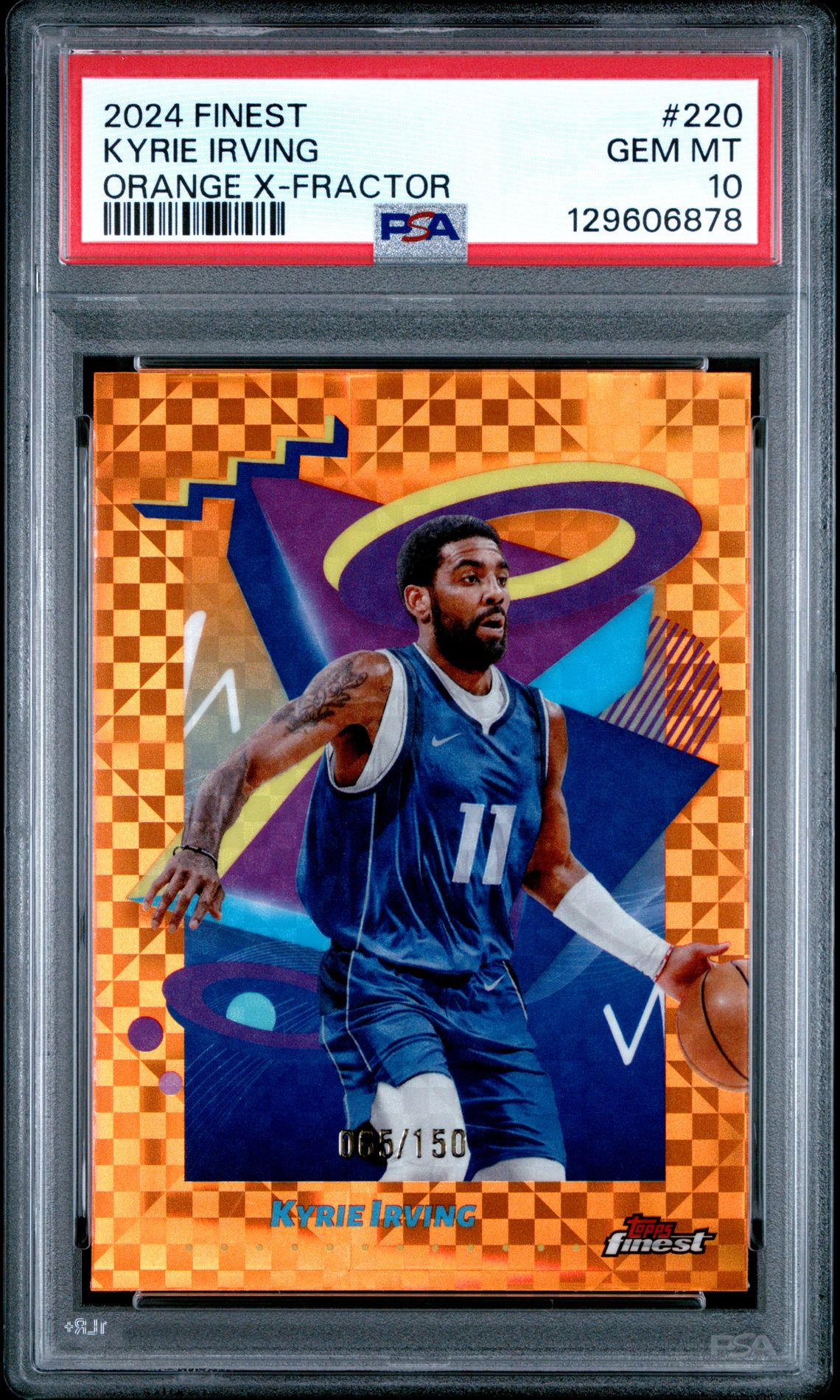 2024 Topps Finest Kyrie Irving #220 (Orange X-Fractor) Gem Mt 10 front