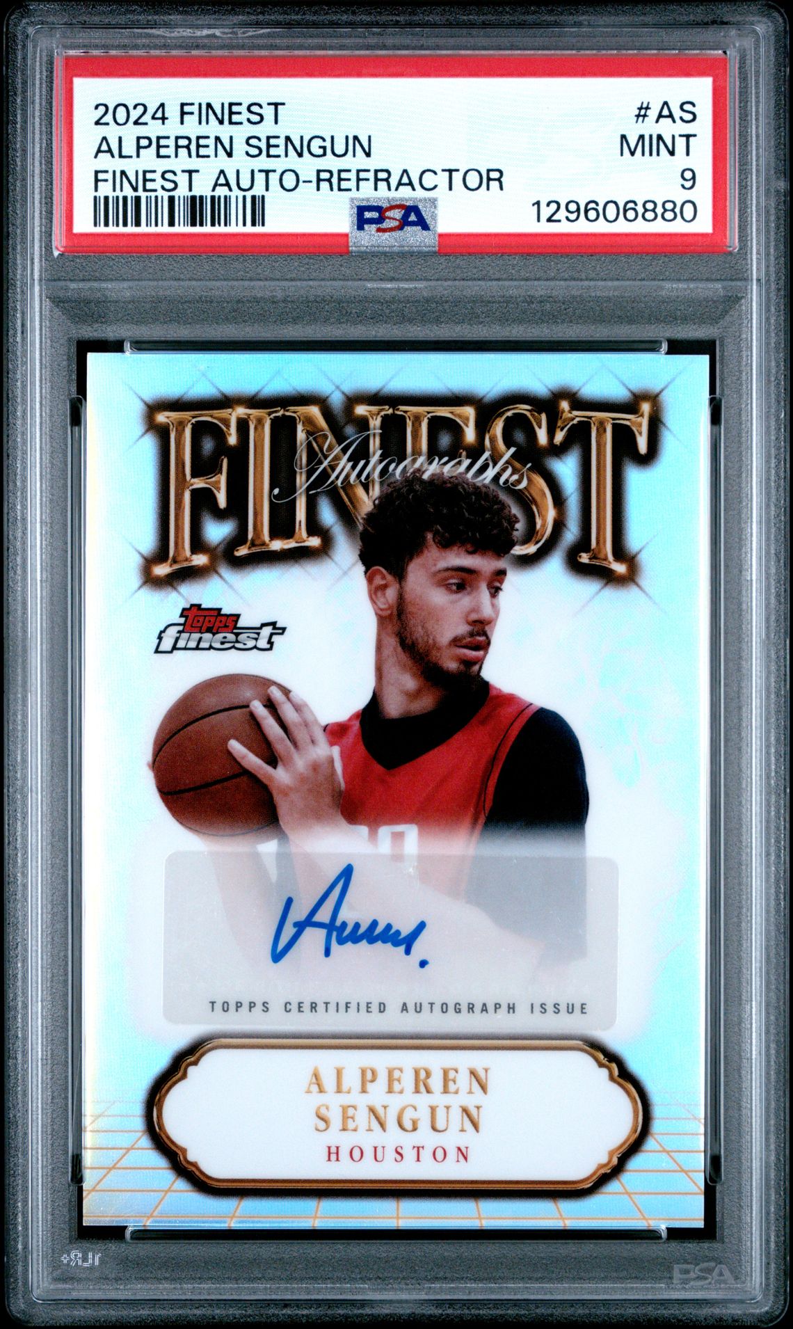 2024 Topps Finest Finest Autographs Alperen Sengun #As (Finest Auto-Refractor) Mint 9 front