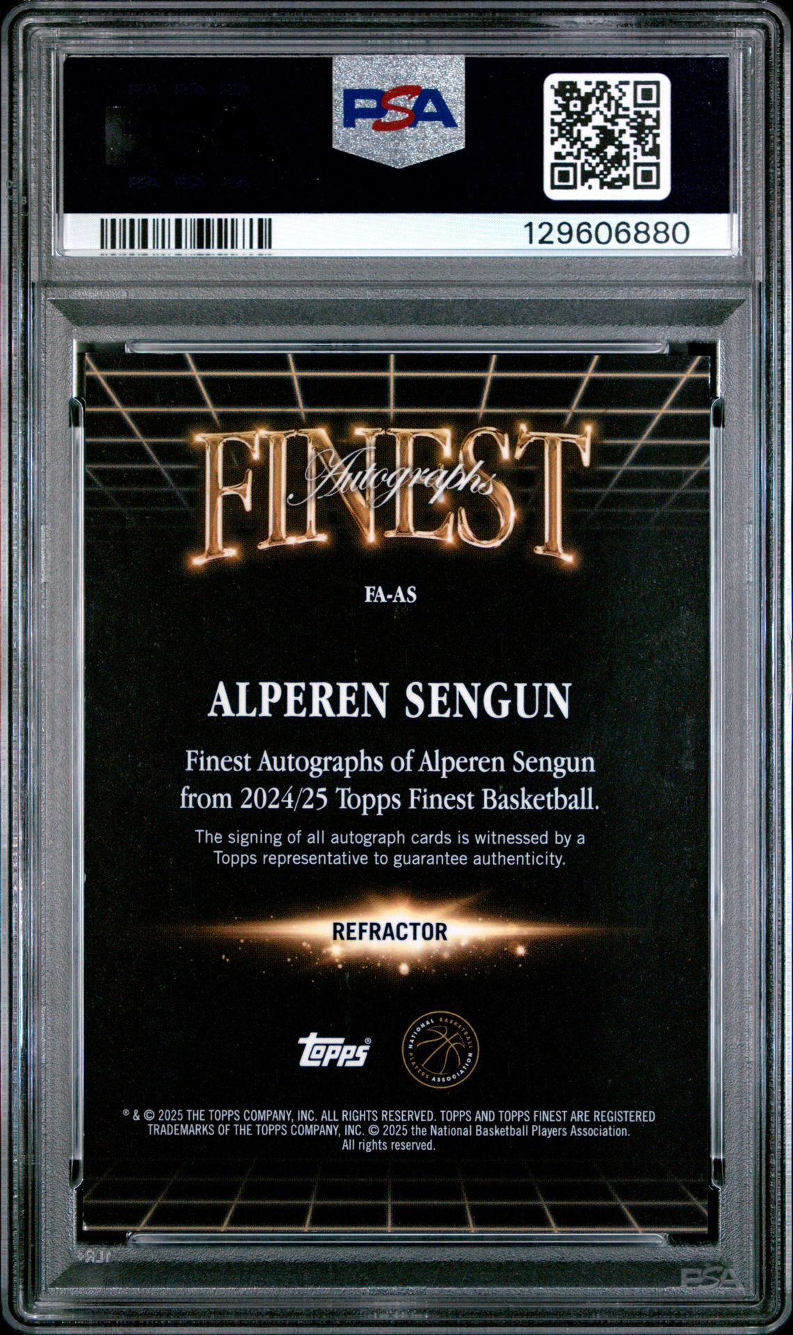 2024 Topps Finest Finest Autographs Alperen Sengun #As (Finest Auto-Refractor) Mint 9 back