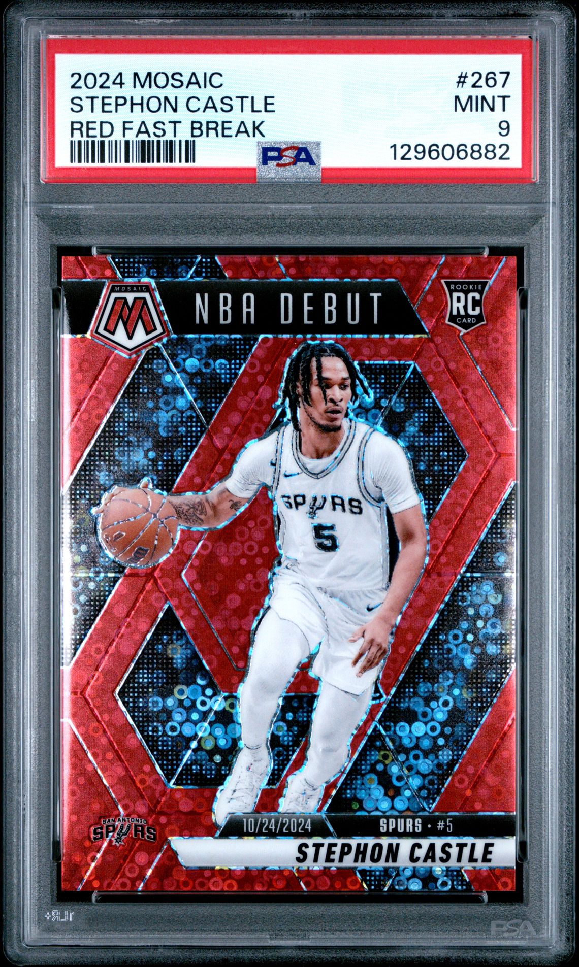 2024 Panini Mosaic Stephon Castle #267 (Red Fast Break) Mint 9 front